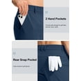 thumbnail image 4 of Pantalones de golf Pudolla, vestido de trabajo elástico para hombre, azul marino, 34 W x 86 L, 4 of 7
