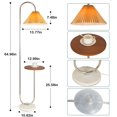thumbnail image 4 of Modern Elegant with Tray Floor Lamp for Office Cafe Den Living Room Bedroom, Foot Switch and Brass/Gold Finish,Light Yellow Pleated Cloth Lampshade, 4 of 13