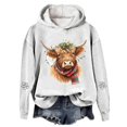 thumbnail image 1 of Chandail à Capuche Imprimé Vache Western Festif pour Femmes Thème Vacances Graphique, 1 of 3