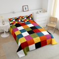 thumbnail image 4 of Erosebridal Checkered Gingham Bedding Comforter Set, Retro Fashion Comforter Sets , Rectangle Geometry Reversible Down Comforter, Super Cozy Room Decoration, 2pcs, 4 of 8