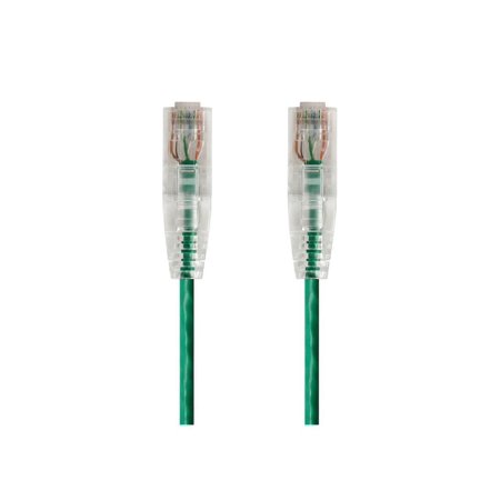 UPC: 0889028029046 | Monoprice Cat6 Ethernet Patch Cable – 14 feet – Green | Snagless RJ45 Stranded 550MHz UTP CMR Riser Rated Pure Bare Copper Wire 28AWG – SlimRun Series