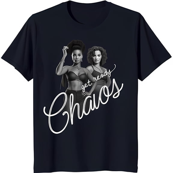 Empowerment Graphic Tee Bold Black T-Shirt with Get Ready Chaos Design