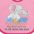 thumbnail image 4 of Inktastic My Noni Loves Me to the Moon and Back Elephant Family Boys or Girls Baby Bib, 4 of 4