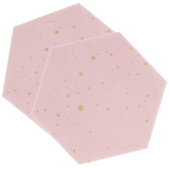 2 Pcs Felt Board Wall Memo Hexagon Pin Notice Tile Peg Decor Panel Removable Cork Bulletin Office