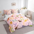 thumbnail image 3 of Homewish Cute Elephant Deer 7 Pieces Bedding Comforter Set,Zoo Animal Lions Full Bedding Set,Multicolor 26 Letters Fitted Sheet Flat Sheet For Boys Kids,Super Cozy Room Decor Reversible, 3 of 8