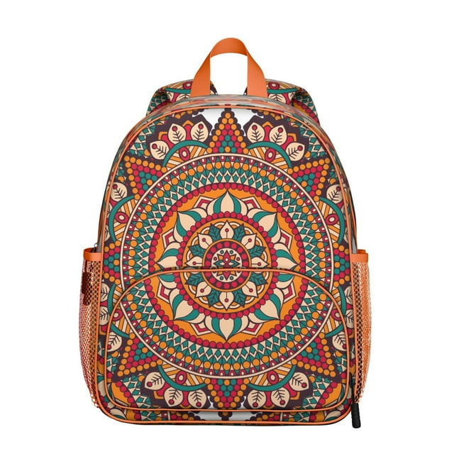 Zen Spiritual Students Backpack - Tranquility Harmony and Sacred Awakening Design with Lotus Flower Yoga Art, Lightweight Durable Oxford Fabric for Developing Students