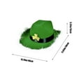 thumbnail image 5 of St Patricks Day Hat with Velvet Border Light Up Top Hat White Irish Shamrock clothes Prop for Holiday Party Celebration(White), 5 of 6
