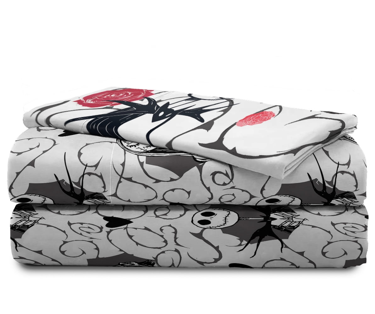 Nightmare Before Christmas Jack & Sally Bed in a Bag Bedding Set w/ Reversible Comforter