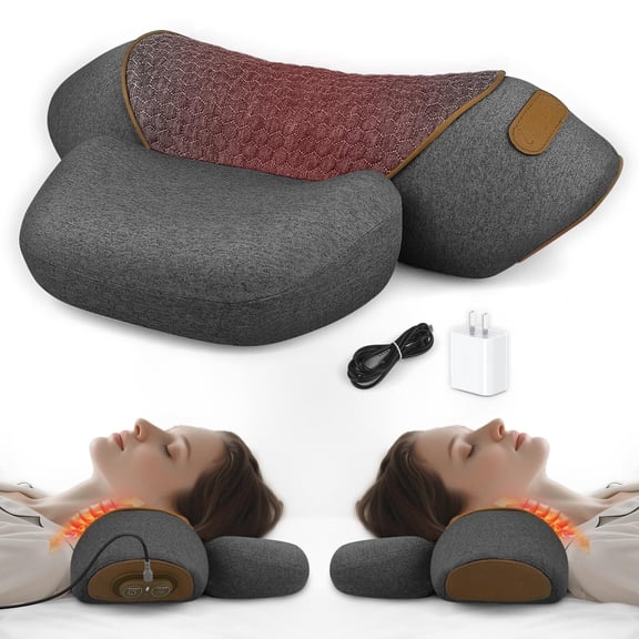 3-in-1 Neck Massager Pillow with Heat, Massage & Stretcher, Traction Massager for Neck Hump, Shoulder & Muscle Relaxation, Pain Relief & Cervical Support, Ideal Gift for Women & Men