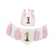 thumbnail image 3 of Decoraciones para fiesta de primer cumpleaños: pancarta de silla alta y fondo fotográfico con sombrero de corona Estilo B, 3 of 9