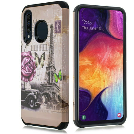 for Samsung Galaxy A20, A30, A50 Cell Phone Case Phone Case Hard Back Slip Dent Guard Hybrid Slim Shock Bumper Cover (Paris