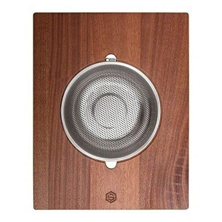 

Strictly Sinks Wooden Cutting Board & Strainer Bowl Combo for Kitchen – Over the Sink Cutting Board with Colander Light Weight & Scratch Resistant Combo ((17-3/8 x 13-3/4 x 7/8))