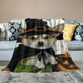 thumbnail image 2 of Sheronv Dog Witches Hat Cauldron Warm Lightweight Blanket Soft Fleece Blankets All Seasons Gift for Halloween Bed Decor 50x60in, 2 of 6