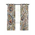 thumbnail image 7 of Paisley Flower Blackout Curtains for Bedroom, Spring Watercolor Vintage Floral Leaf Plant Thermal Insulated Kitchen Drapes with Grommets, Light Blocking Window Treatment, 2 Panels 52" x 84", 7 of 7