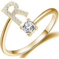 thumbnail image 1 of GHSDFBB Initial Letter Ring for Women Girls Gold Stackable Alphabet Rings with Initial Adjustable Crystal Inlaid Initial Rings Bridesmaid Gift, 1 of 6