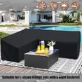 thumbnail image 3 of 16 sizes Outdoor Corner Sofa Cover V Shape L Shape Garden Rattan Corner Furniture Cover Waterproof Sofa Protect Set Dust Covers (260x192cm,Black), 3 of 7