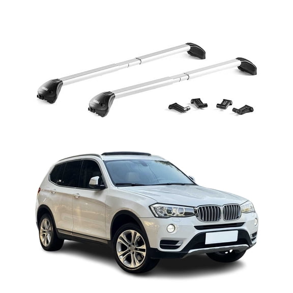 OMAC Roof Rack Cross Bars Luggage Carrier for BMW X3 F25 G01 2011-2024 Alu Silver 2X