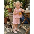 thumbnail image 5 of Loicainy Toddler Baby Girls Plaid Summer Outfits 6 12 18 24 Months 2T 3T 4T Sleeveless Square Neck Layered Ruffle Hem Vest and Elastic Waist Shorts Clothes Set, 5 of 9