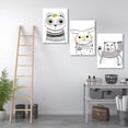 thumbnail image 4 of Luna mar pintura al óleo dibujos animados animales pared imágenes línea Dibujo al óleo foto al óleo para sala de estar Oficina Hotel 3 piezas sidaley JJ15258-03, 4 of 6