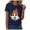 Dark Blue, variant on Gunia Halloween T Shirts Women Cotton Ghost Graphic Print Short Sleeve Crew Neck Casual Holiday Tops Tee Shirts Army Green S-2Xl
