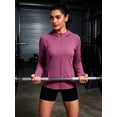 thumbnail image 6 of NELEUS Womens Hooded Athletic Jackets Workout Jacket Full Zip with Thumb Holes and Pockets,Rose Red,US Size L, 6 of 11