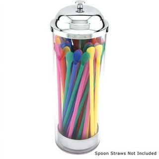 YUPHOO Glass Straw Dispenser 10.6 Inch Drinking Straw Holder Pop Up Straw  Lid Organizer for Long Straws, Jumbo Straws, Bendy Straws, Chopsticks(Glass)