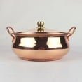thumbnail image 4 of Copper pot for stove, pasta pot, casserole with lid, double-ear soup pot, handmade shabu, pot hot pot, for picnic, stove, household, cooking at home, 4 of 11