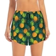 thumbnail image 2 of Xecao's Pineapples with Palm Leaves for a double-layer running short for women, perfect for gym, tennis, and more, featuring a convenient pocket., 2 of 9