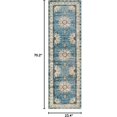 thumbnail image 2 of Oriental Floral Medallion Area Rug - 2x6 Hallway Runner Rug Blue Turkish Bedroom Throw Rug Faux Wool Non-Slip Machine Washable Low-Pile Carpet for Kitchen Laundry Living Bathroom, 2 of 8