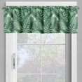 thumbnail image 2 of Ambesonne Palm Leaf Valance Pack of 2, Watercolor Jungle, 54"X18", Forest Green and White, 2 of 5