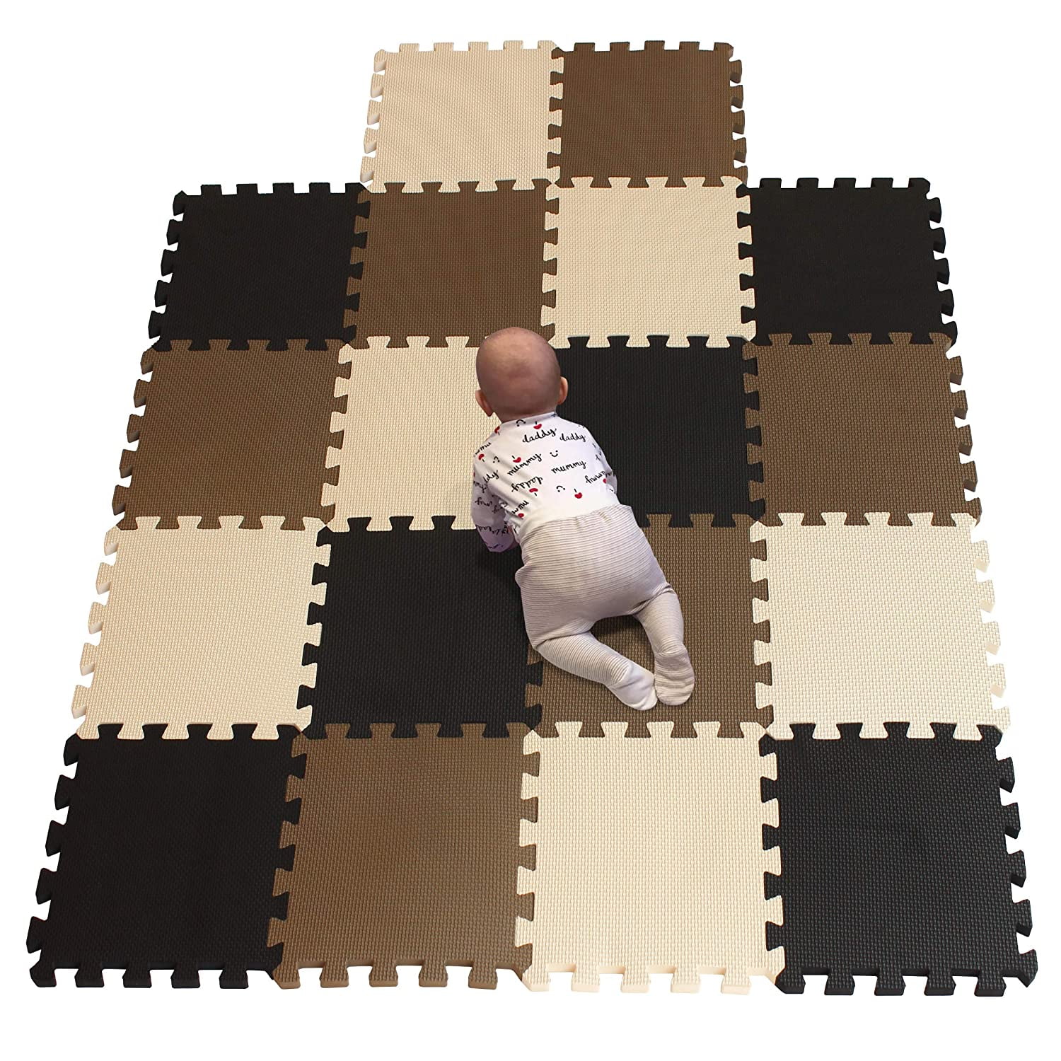 1PCS Interlocking Eva Foam Mats Floor Baby Play Puzzle Office Gym Mat Coffee 