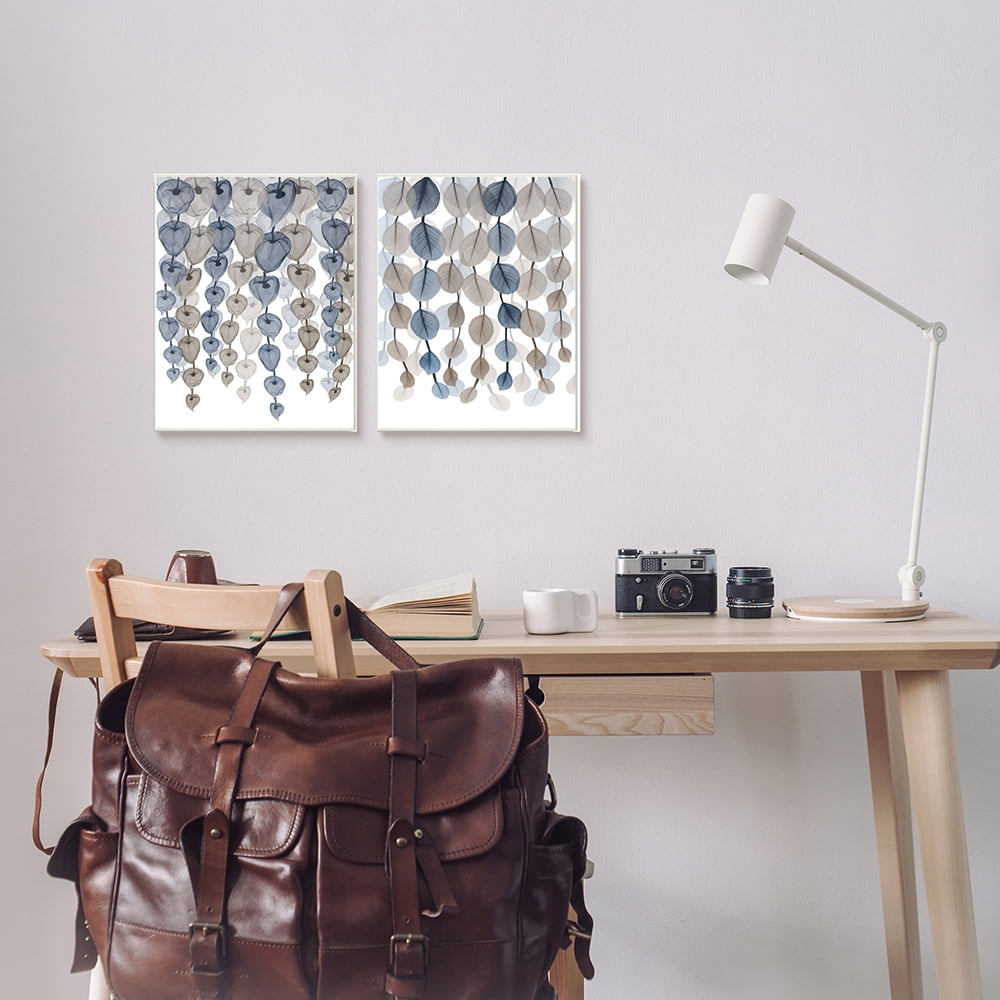 Stupell Industries Falling Vines Neutral Blue Brown Leaves Canvas Wall Art by Albert Koetsier
