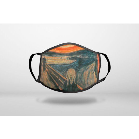 Edvard Munch The Scream - 3-Ply Reusable Soft Face Mask Covering, Unisex, Cotton Inner Layer
