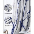 thumbnail image 6 of Navy Blue Branches Birds Black Out Curtains 72 Inch Long, Light Blocking Drapes with Black Liner, Abstract Forest Silhouettes Thermal Blackout Curtains for Bedroom Living Room 52"x72" 2 Panels, 6 of 8