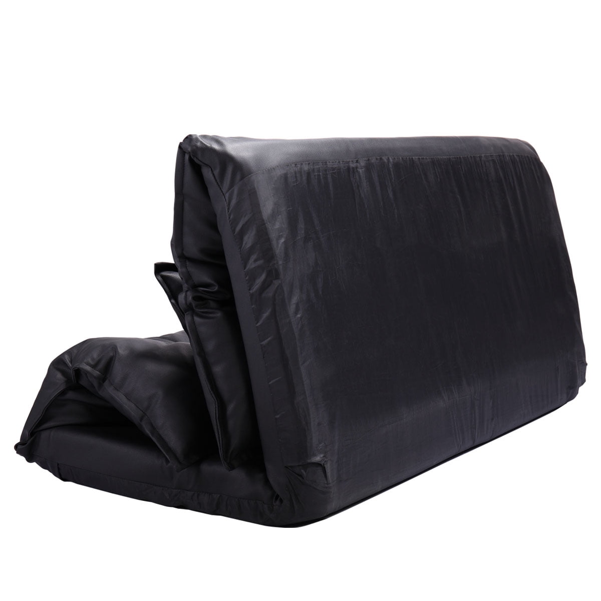 Lowestbest PU Leather Folding Floor Chair Sofa Bed w/2 Pillows, Black