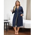 thumbnail image 3 of Ekouaer Plus Size Robe for Women Waffle Knit Bathrobe Short Lightweight Kimono Robes with Pockets Maternity Robe, 3 of 6