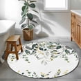 thumbnail image 4 of Green Eucalyptus Round Area Rugs Collection 4', Watercolor Spring Weeping Botanical Non Slip Indoor Circular Throw Runner Rug Floor Mat Carpet for Living Room Dining Table Bedroom Nursery, 4 of 9