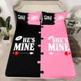 thumbnail image 2 of jejeloiu Mr And Mrs Twin Sheet Sets,Couple Gifts Twin Fitted Sheet,Pink Black Flat Sheet For Men Women,Super Cozy Room Decor,3-Piece, 2 of 7