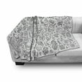 thumbnail image 3 of Cartoon Soft Flannel Fleece Throw Blanket, Sketch Abstract Planets in Doodle Drawing Style Childrens Composition, Cozy Plush for Indoor and Outdoor Use, 60" x 80", White and Black, by Ambesonne, 3 of 6