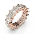 thumbnail image 2 of 3.20 Ct Stunning Princess Cut Natural Moissanite Bands for Women Solid 18K Rose Gold, 2 of 5