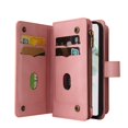 thumbnail image 3 of Phone Case for Google Pixel 7, Google Pixel 7 Wallet Case, Luxury Folio Flip Leather Cover [Zipper Pocket] [Wrist Strap] [Kickstand] for Google Pixel 7 6.3 inch, Pink, 3 of 10