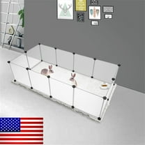 Clearance! Pet Playpen Portable Resin Pet Yard Fence Puppy Crate Kennel for Dog Cat Kitten Rabbit Guinea Pig Bunny Hedgehogs, Outdoor & Indoor,12 Panels,14 x 14 inches