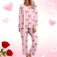 thumbnail image 2 of Pyjama pour Femmes Manches Longues Shorts Polyester Décontracté Ensemble 2 Pcs, 2 of 7