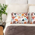 thumbnail image 4 of Bingfone Autumn Pumpkins Fall Leaves Print Satin Pillowcase for Hair - Standard Size with Zipper Silky & Soft Pillow Covers,20x30 inches, 4 of 8