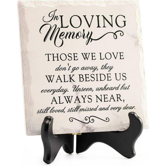 Sympathy Gifts for Loss of Loved One In Memory of Mother Father Plaque with Wooden Stand Bereavement/Condolences/Grief Gifts-Funeral Decor Sign Sorry for Your Loss Remembrance-Poem(3 Options)
