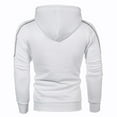 thumbnail image 4 of Herrnalise Men's Sports Sweater Coat Fashion Color Contrast Long Sleeve Hooded Pocket Zipper Drawstring Coat Casual Cardigan Jacke Top White, 4 of 4