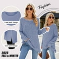 thumbnail image 3 of SHIBEVER Womens Sweaters Tops Fall Fashion Long Sleeve Tunic Lightweight Sweaters for Women Tops Dressy Casual Blue Pullover Blouse Size L, 3 of 6