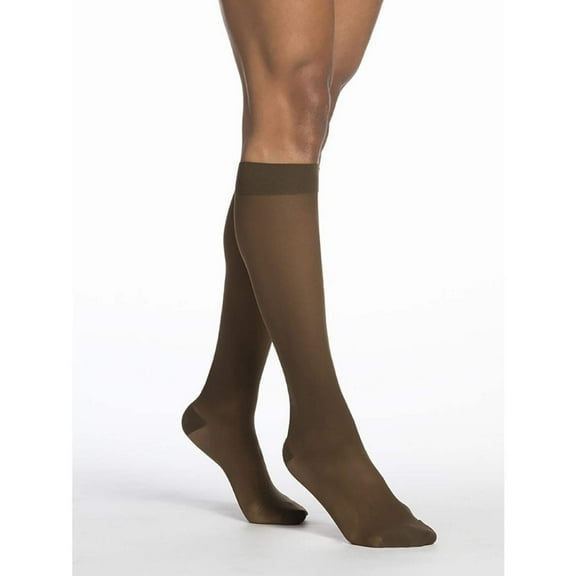 Sigvaris Style 781 Sheer 15-20 Closed Toe Knee High Compression Stockings Mocha LL Long