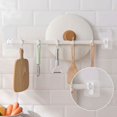 thumbnail image 6 of Spring Tension Rod Holder, 1 Pc Small Transparent Shower Rod Bracket No Drilling, Small Adhesive Tension Curtain Rod Retainer Shower Curtain Rod Holder Shower Wall Hooks, Hole Diameter 1.4 Inch, 6 of 6