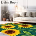 thumbnail image 2 of ODIKA 3'x5' Machine Washable Non-Slip Area Rug, Sunflower Field Crochet Hook Kit with Yarn Stitching Guide High Traffic Rug, Yellow, 745189, 2 of 7